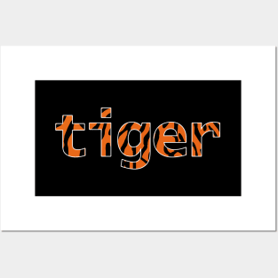 Tiger Print Typography Text Posters and Art